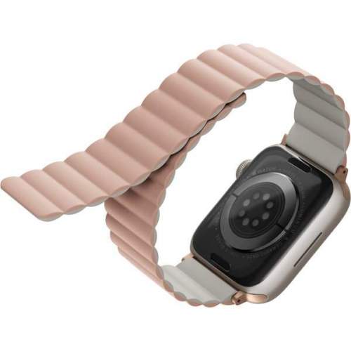 UNIQ Revix oboustranný řemínek pro Apple Watch 41/40/38mm Blush (růžový/béžový)