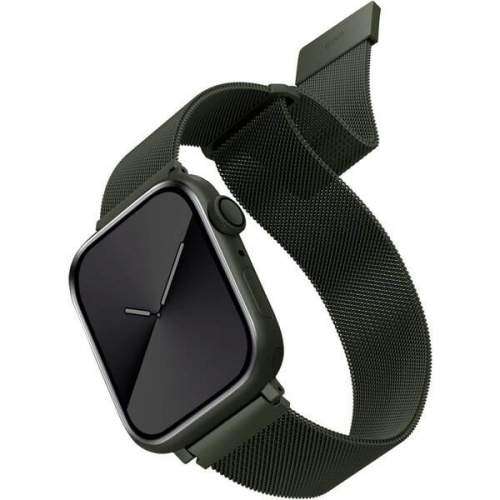 UNIQ Dante ocelový řemínek Apple Watch 45/44/42mm Hunter zelený