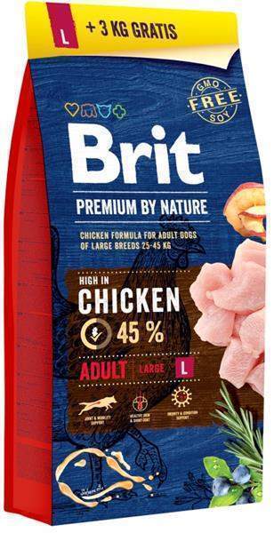 Brit Premium by Nature Adult Chicken L 15+3kg