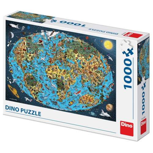 DINO mapa světa malovaná 1000 dílků