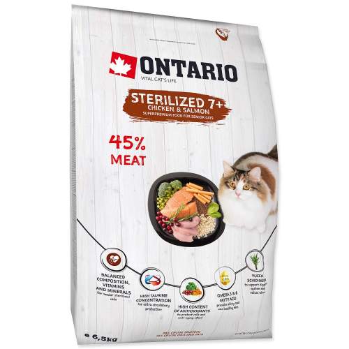 Ontario Cat Sterilised 7+ 6,5 kg