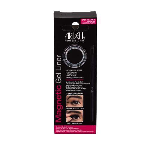 Ardell Magnetic Gel Liner odstín Black sada magnetická gelová linka 3 g + štěteček na linku 1 ks