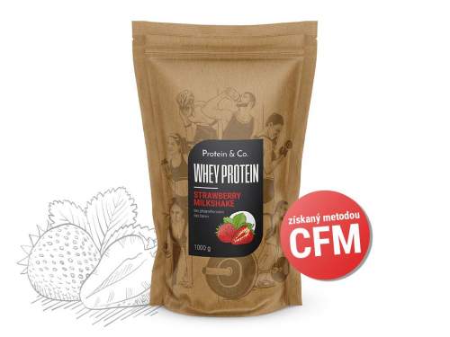 Protein&Co. WHEY PROTEIN 80 1000 g, Strawberry milkshake