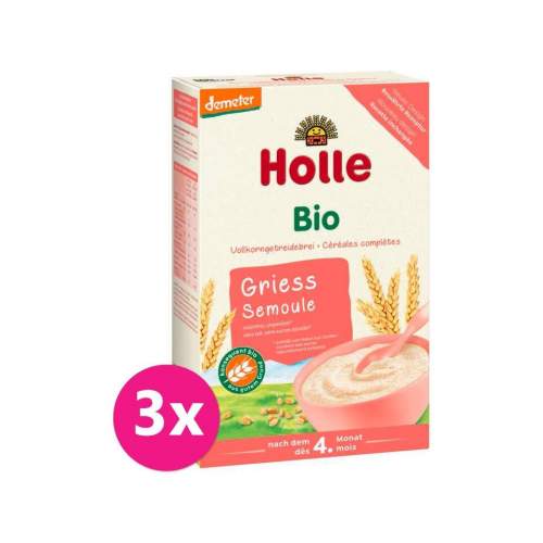 HOLLE BIO krupičná kaše 3× 250 g