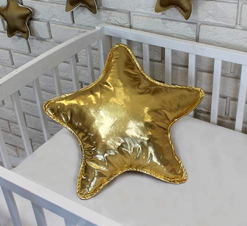 Baby Nellys Dekorační polštářek Hvězdička, 45 cm zlatý