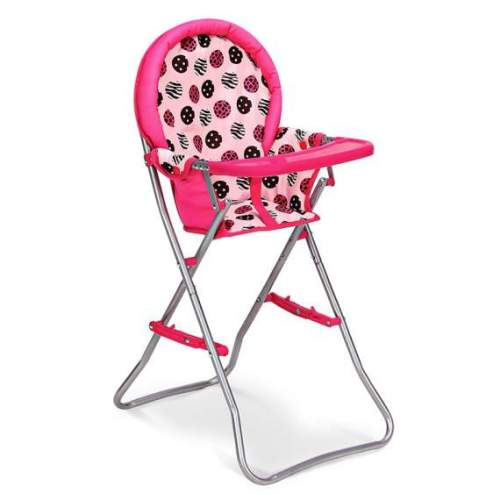 Sparkys Jídelní židlička růžová s kolečky