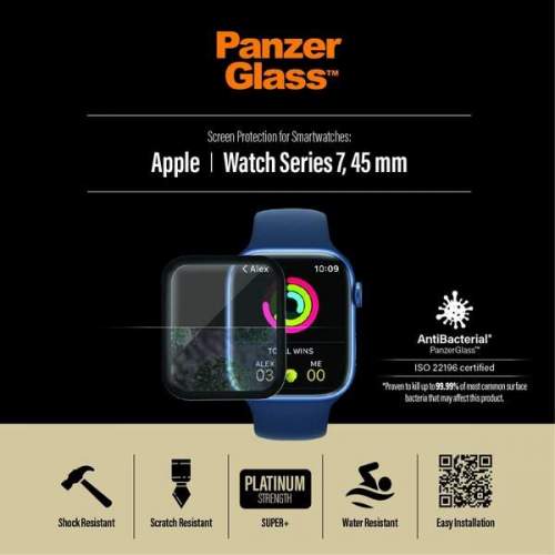 PanzerGlass Ochranné sklo Apple Watch Series 7 (45mm) černé