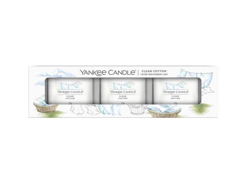 YANKEE CANDLE Clean Cotton svíčka votivní sada 3ks