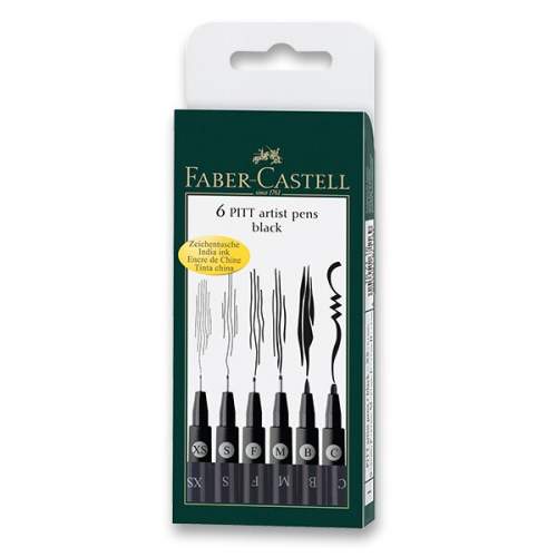 Faber - Castell Popisovač Pitt Artist Pen - černá 6 ks