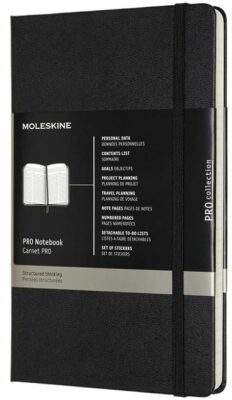 Moleskine - diář-zápisník Professional - černý, tvrdý L