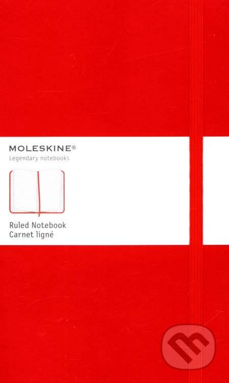 Moleskine - zápisník - linkovaný, červený L
