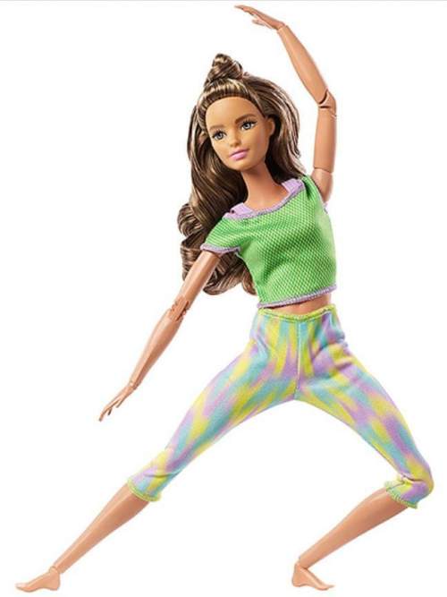 Mattel Barbie V pohybu FTG80 Hnědovláska v zeleném