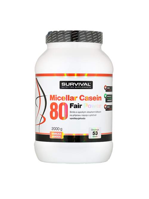 Survival Micellar Casein 80 Fair Power 2000 g vanilka jahoda