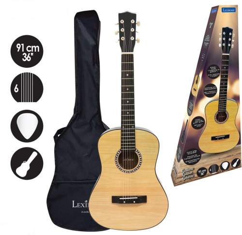 Hudební hračka Lexibook Dřevěná akustická kytara - 36" s taškou