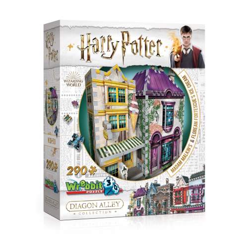 Wrebbit 3D puzzle Harry Potter Madam Malkinová Oděvy pro každou příležitost a Zmrzlinářství Florea 290 ks
