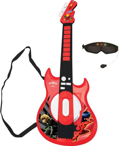 Hudební hračka Lexibook Miraculous Elektronická světelná kytara s mikrofonem ve tvaru brýlí
