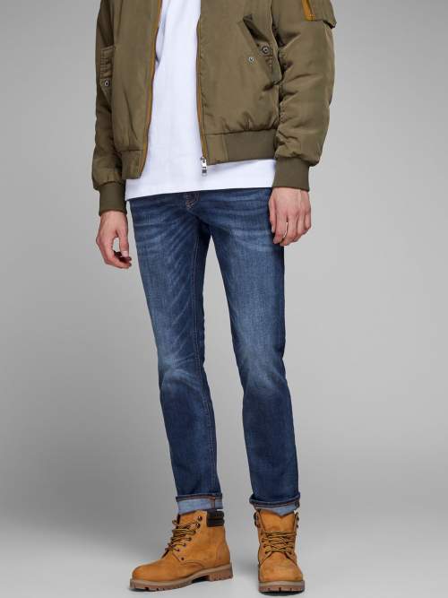 Tmavě modré slim fit džíny Jack & Jones Tim