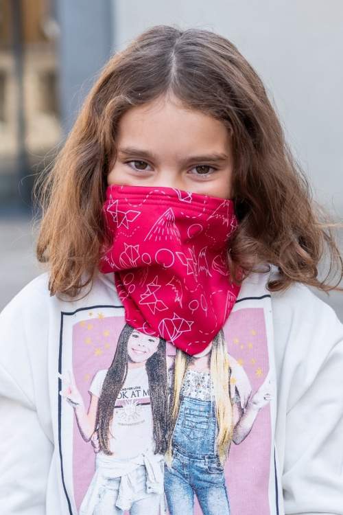 Dětský antivirový šátek nanoSPACE - lišky Barva: Růžová
