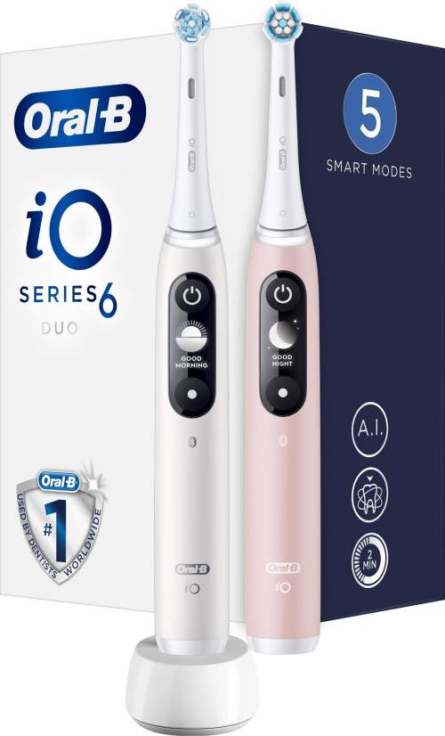 Oral-B iO Series 6N White+Pink elektrický kartáček 2 ks