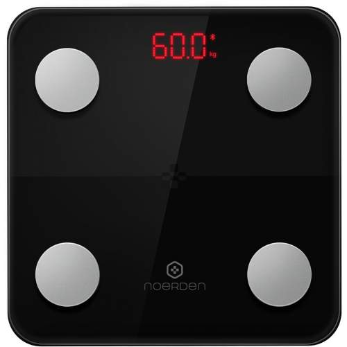 NOERDEN chytrá váha MINIMI Black/ nosnost 150 kg/ Bluetooth 4.0/ 9 tělesných parametrů/ černá/ CZ app