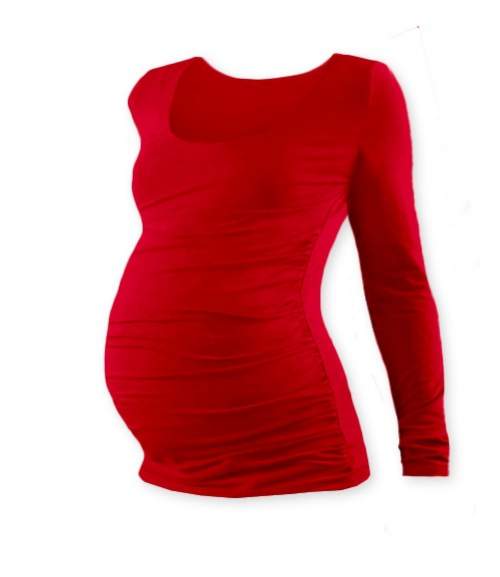 JOŽÁNEK Těhotenské triko Johanka s dlouhým rukávem červená