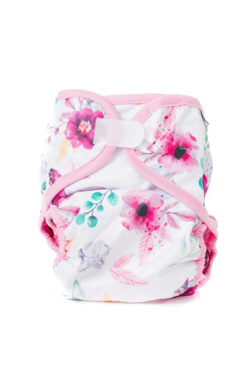 Bobánek Svrchní kalhotky XL suchý zip Růžové květiny