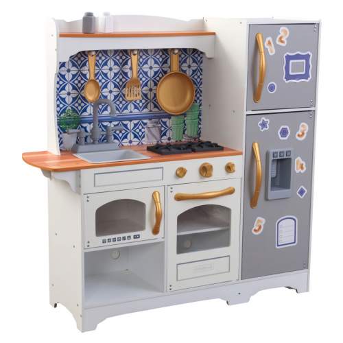 KidKraft Dřevěná kuchyňka Mosaic s lednicí