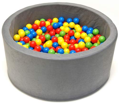 NELLYS Bazén pro děti 90x40cm kruhový tvar + 200 balónků. - šedý