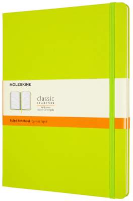 Moleskine: Zápisník tvrdý linkovaný žlutozelený XL