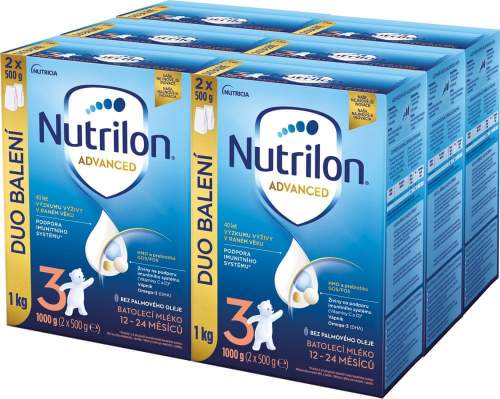 Nutrilon 3 Advanced batolecí mléko 6x 1 kg, 12+