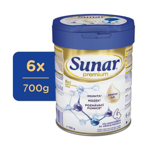 Sunar Premium 4, batolecí mléko, 6x 700g