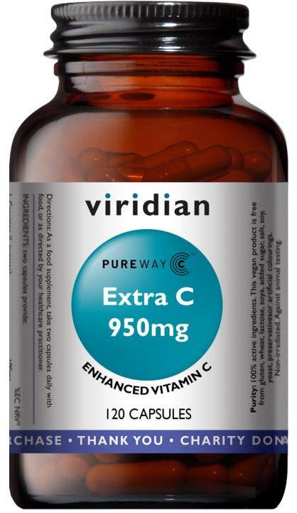Viridian Extra C 950mg kapslí (Vitamín C 950mg) Extra C 950mg 90 kapslí (Vitamín C 950mg)