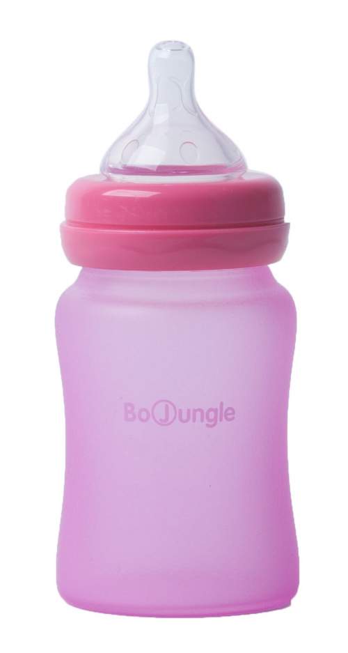 Bo Jungle skleněná láhev s úchyty B-Thermo 150 ml - Pink