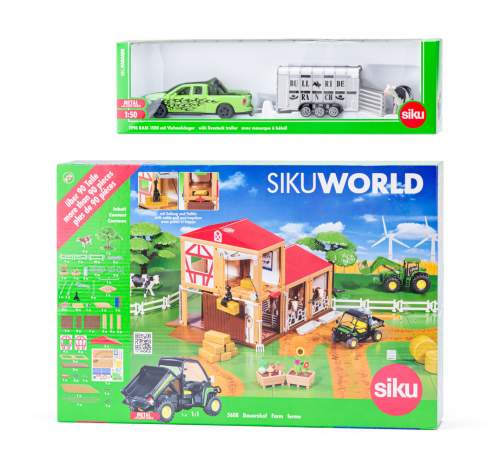 SIKU World Farma s autem pro přepravu dobytka