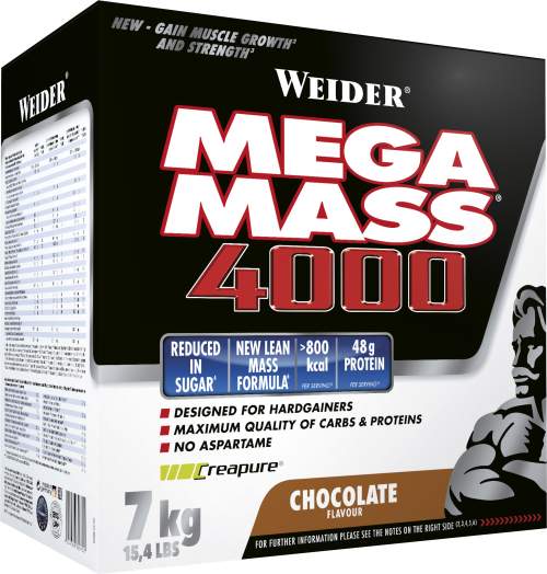 Weider, Giant Mega Mass 4000, Gainer, 7000 g, Vanilka