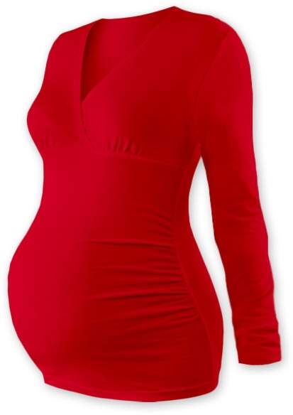 JOŽÁNEK Těhotenské triko dlouhý rukáv EVA, červené