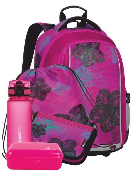 BAGMASTER Dívčí Velký SET MARK 20 A pink/black/turquoise