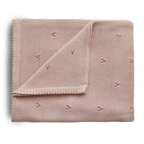 MUSHIE pletená dětská deka z organické bavlny - děrovaná BUSH