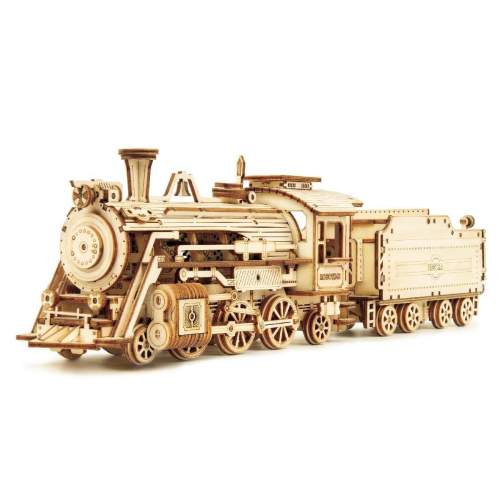 Robotime Hračka dřevěné 3D puzzle Parní lokomotiva