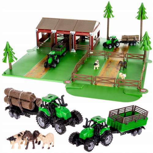 Iso Trade ISO 11465 Farma k sestavení s kovovým traktorem a zvířátky 102 dílků