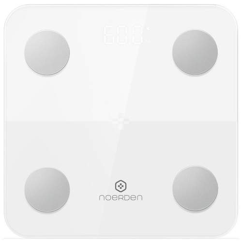 NOERDEN chytrá váha MINIMI White/ nosnost 150 kg/ Bluetooth 4.0/ 9 tělesných parametrů/ bílá/ CZ app