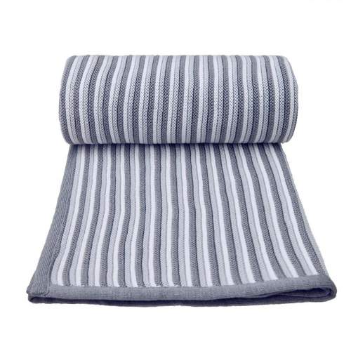T-TOMI pletená deka spring bílo-šedá