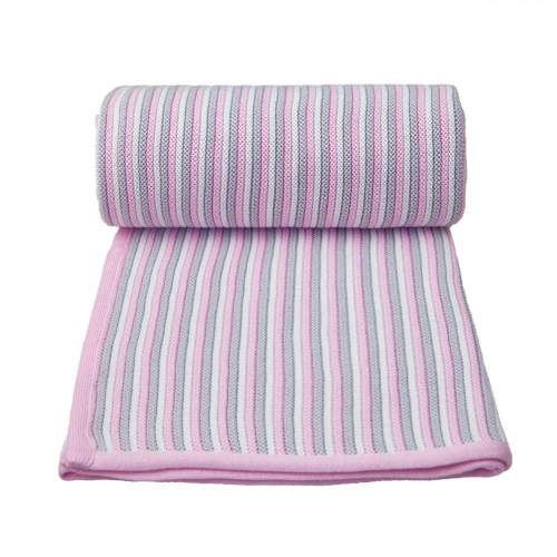 T-TOMI pletená deka Spring White-Pink, 80 × 100 cm