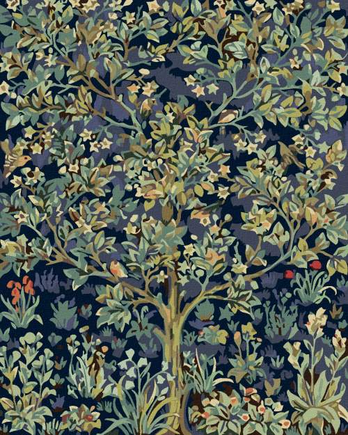 Malování podle čísel - Květinový strom života, 40x50 cm, vypnuté plátno na rám