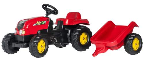 Rolly Toys traktor Rolly Kid s vlečkou červený