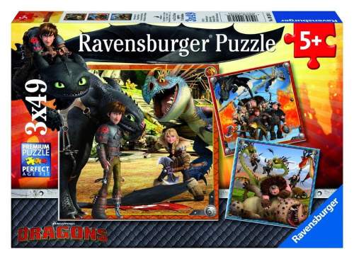 Ravensburger puzzle Jak vycvičit draka 3 x 49 dílků