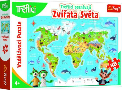 TREFL Treflíci poznávají Zvířata světa 48 dílků