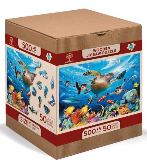 Wooden City Puzzle Život v oceánu 505 dílků, dřevěné
