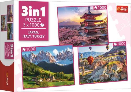TREFL Puzzle Japonsko, Itálie, Turecko 3x1000 dílků