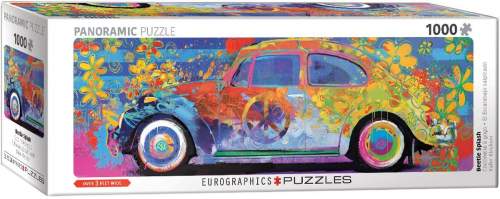Puzzle Eurographics Panoramatické puzzle Barevný Volkswagen brouk 1000 dílků